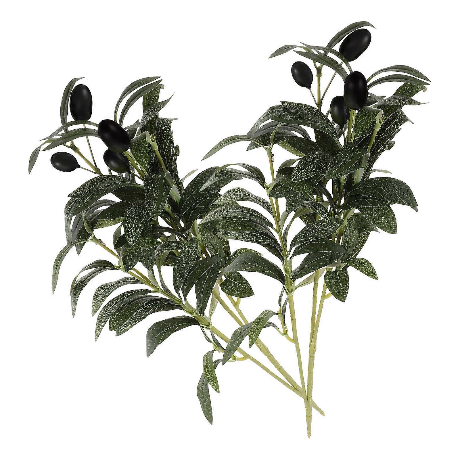 2pcs Simulation Olive Leaf Stems Artificial Olive Leaf Stem Fake Leaf Stem Ornament