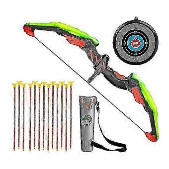 Bow And Archer Set - Archery Toy Set - Led With 10 Suction Cup Arrows, & Quiver