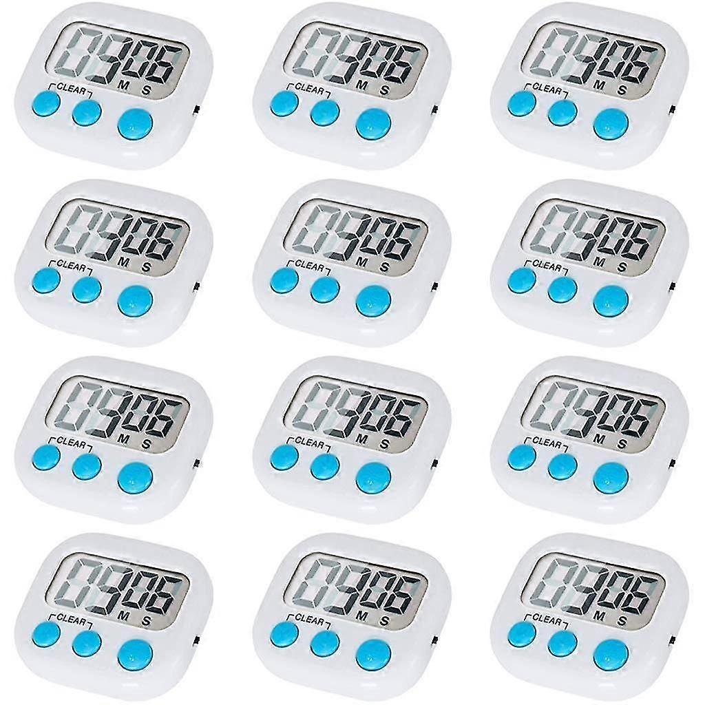 12 Pack Digital Kitchen Timer With On/off Switch, Loud Alarm