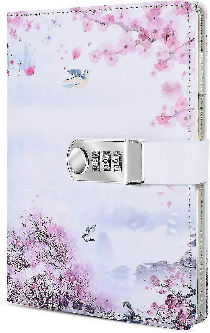 A5 Creative Password Lock Journal Pu Leather Combination Lock Diary Loc