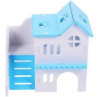 Meerschweinchen-Versteckhaus für Hamster, 3-teilig, gemütlich, himmelblau, PVC-Haustierunterkunft