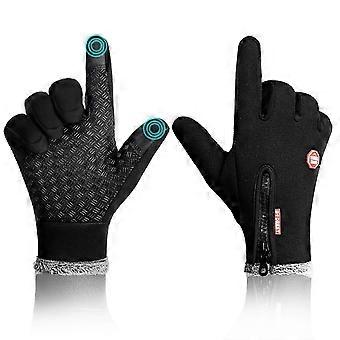 fietshandschoenen, drie-vinger touch screen opgewaardeerde rits winddicht waterdichte winter