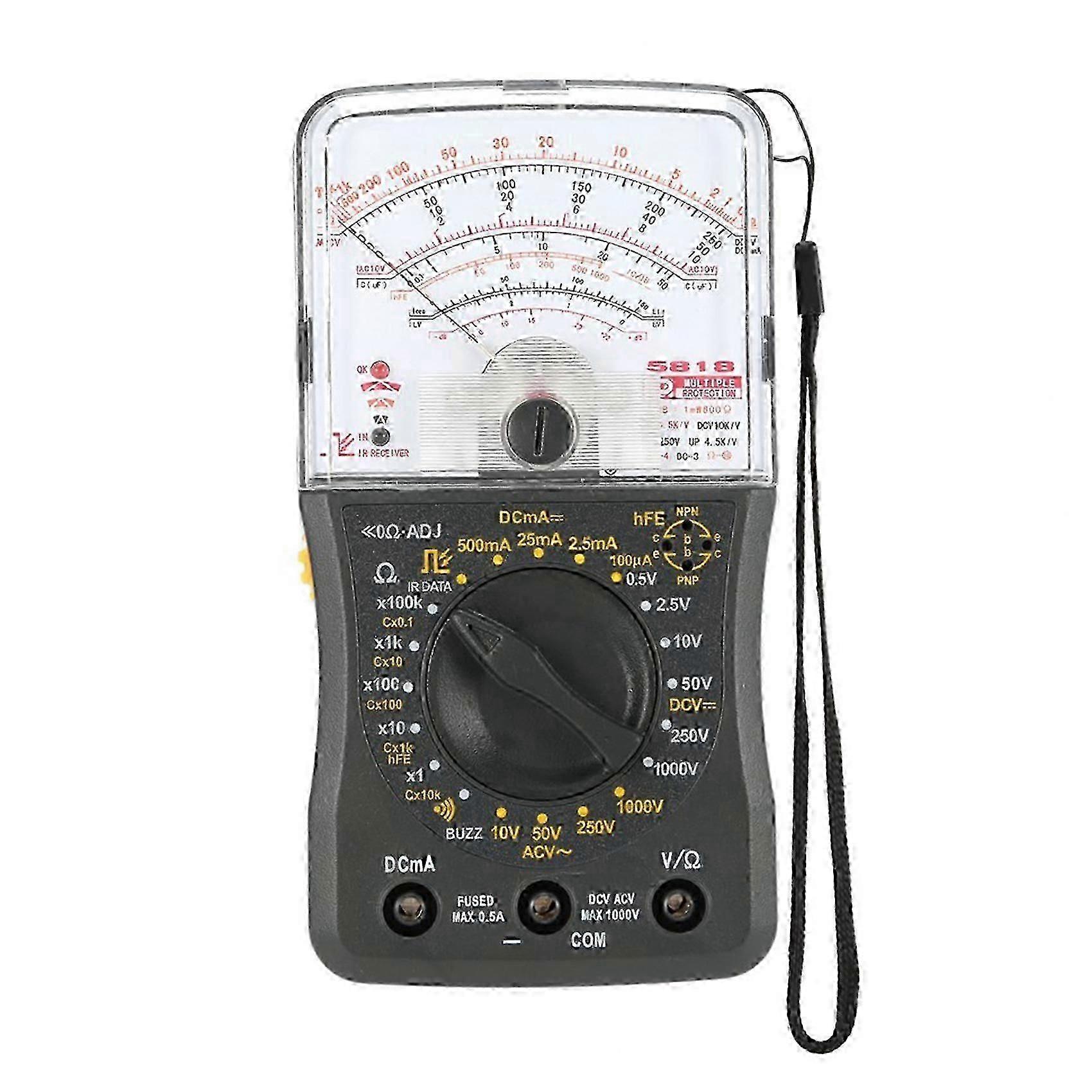 High Precision Mini Handheld Analog Multimeter AC/DC Voltmeter Ammeter Resistance Continuity Capacitance Diodes Tester