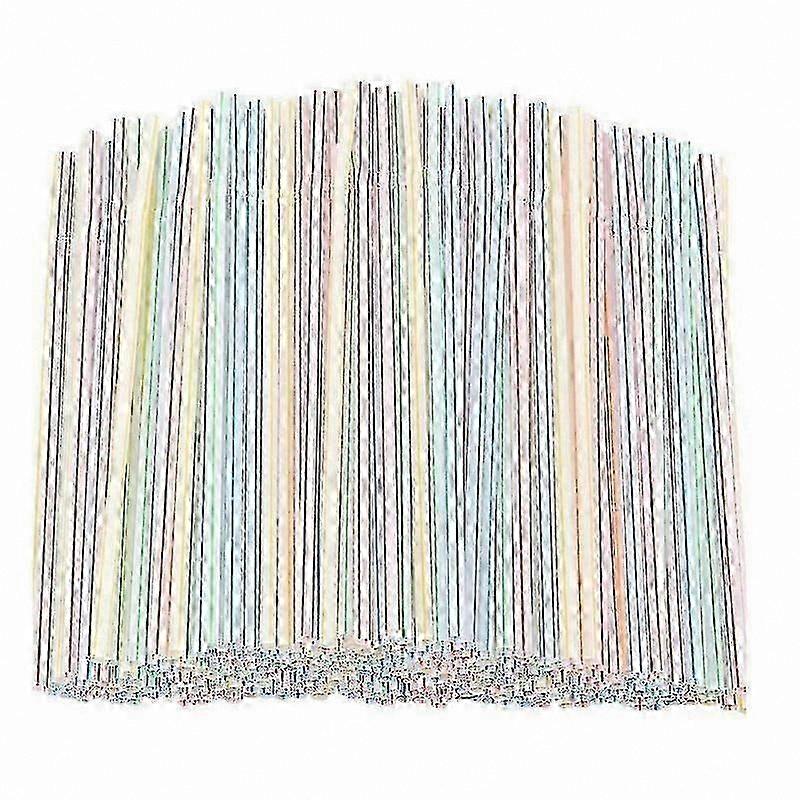 500 Multi-Colored Plastic Straws 8" Length Bendable compatible with Drinks