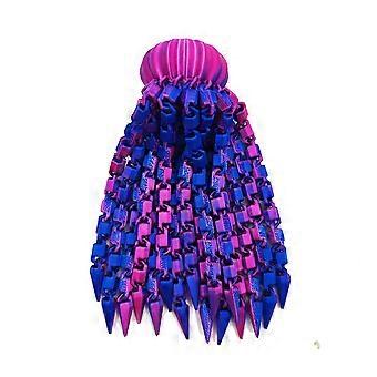 3D Printed Articulated Jellyfish Toy, Iridescent Gradient Fully Articulated Joints, Stress Relieving Desktop Ornament for Students Home Office