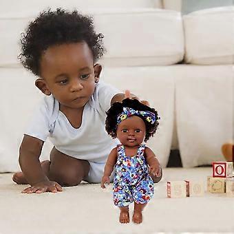 Romdekorasjonsgaver Søt 30 cm svart afrikansk krøllete babyleke 1 stk A
