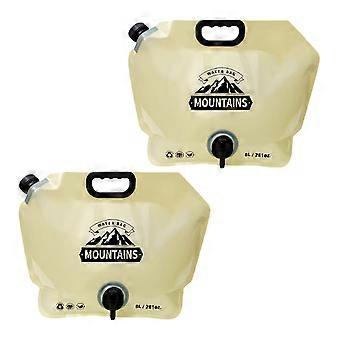 Sac à eau de camping 8L, portable, avec robinet, pour les voyages et les activités de plein air. Accessoires de camping, couleur kaki.