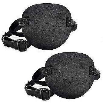 Lot de 2 patchs anti-syndrome de l'œil paresseux noirs, hypoallergéniques, bandeau ajustable, conception rainurée 3D pour l'entraînement et la récupération, pour adultes et enfants
