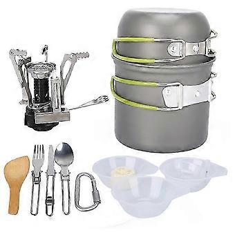 Outdoor Portable Camping Cookware Set for 1-2 People High Temperature Resistant Comfortable Indoor and Outdoor