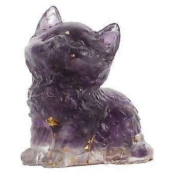 Crystal Lying Cat Resin Figurine Miniature Cat Statue For Home Decor Car Dashboard Ornament Lover Present Sculpture