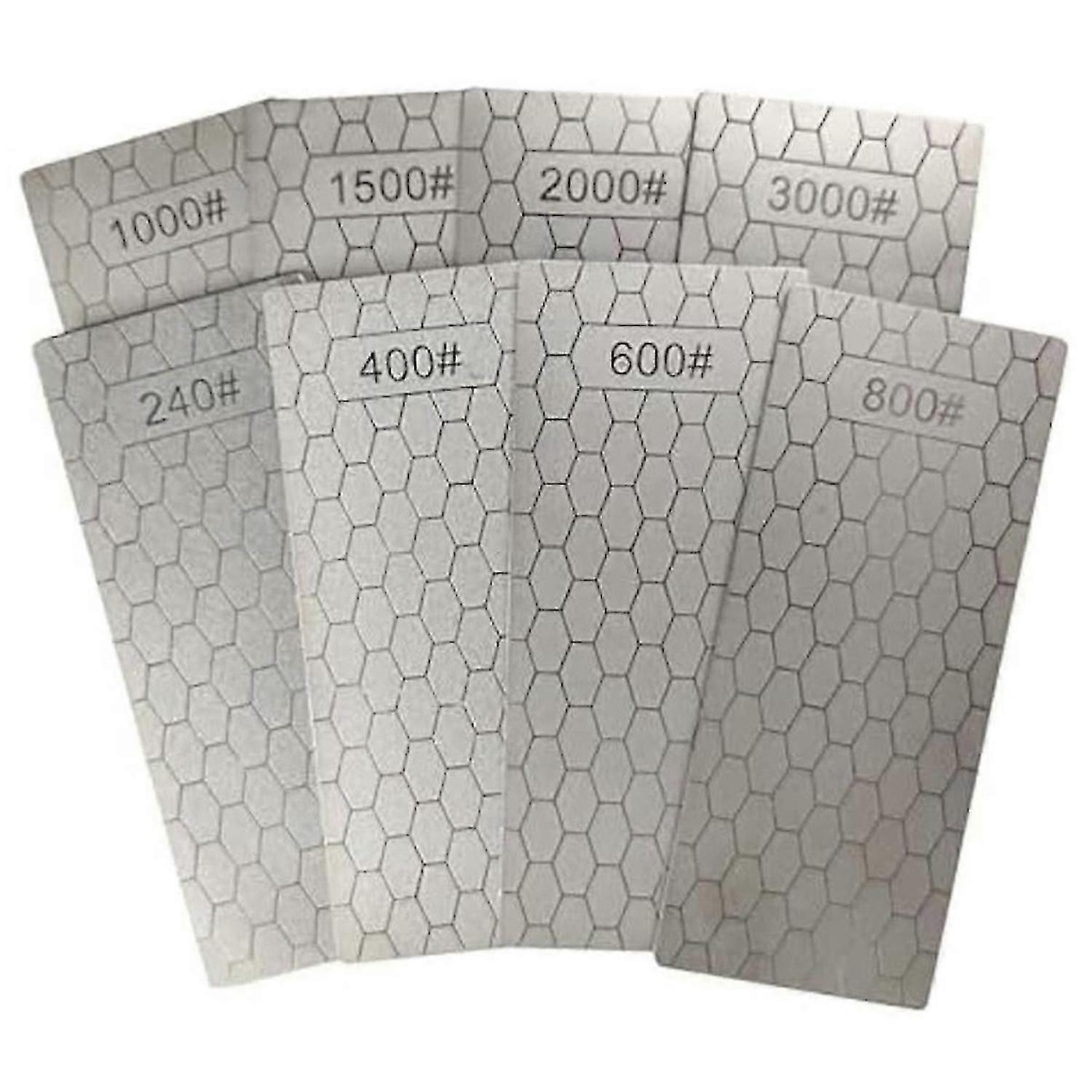 Diamond Sharpening Stone Kit 8Pcs with Sharpener Angle Guide