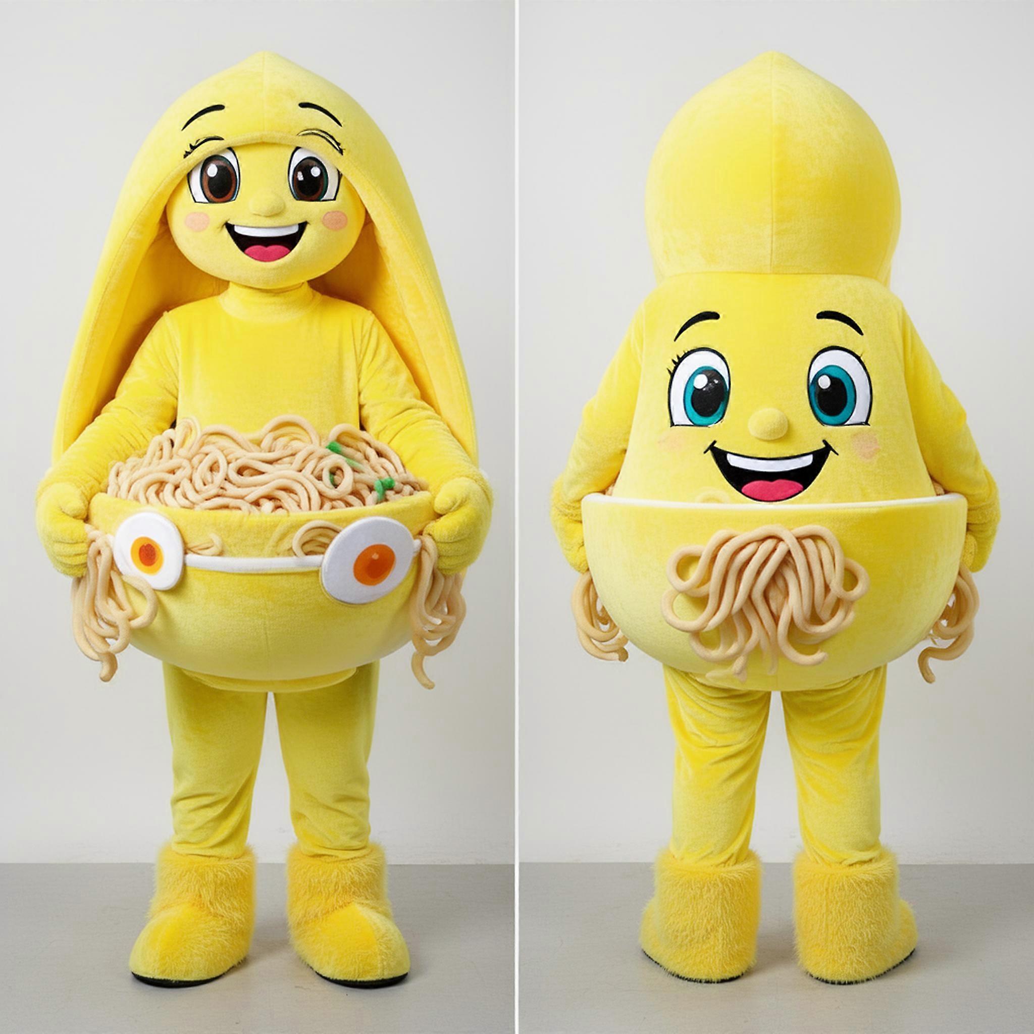 MASTICOT Lemon Yellow Curly Ramen Mascot