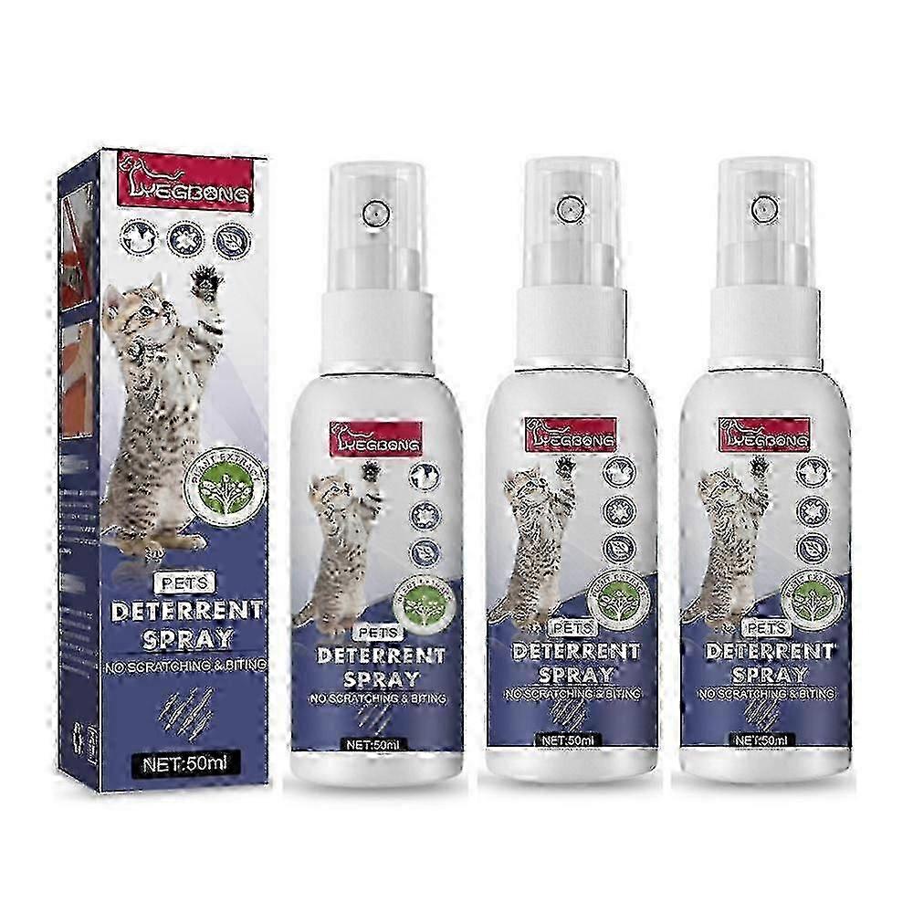 3pcs Cat Deterrent Spray, Stops Peeing & Scratching, Lemon Coptis Citrus Formula
