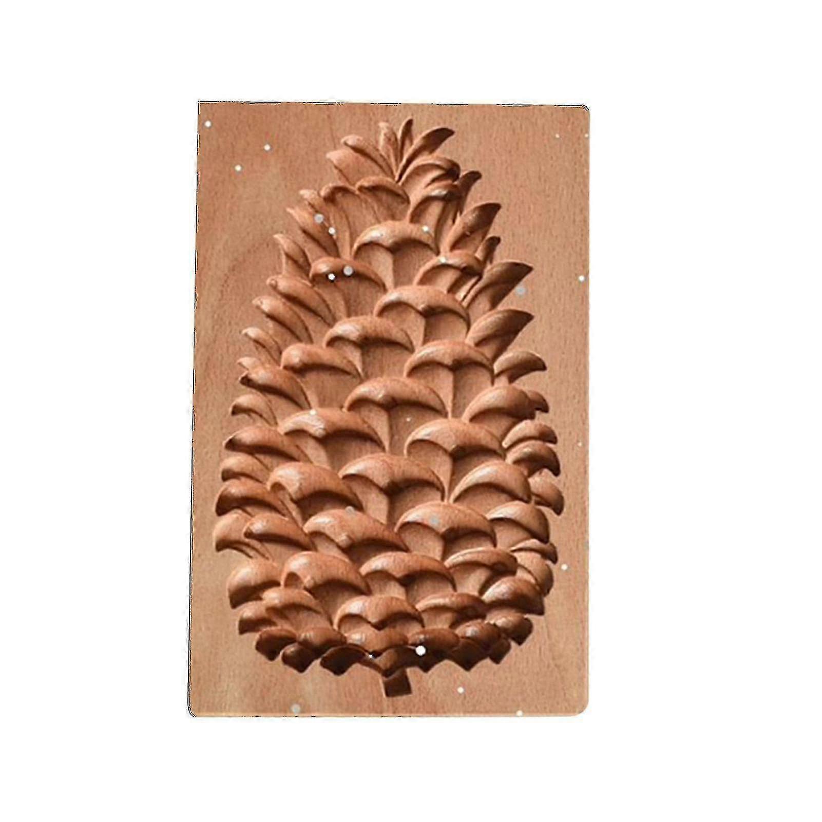 Practical Pinecone-shaped Wooden Biscuit DIY Mold for Kitchen Baking
