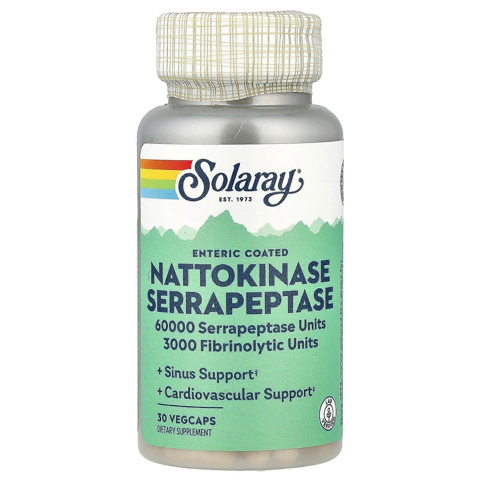 Solaray, Nattokinase Serrapeptase, Enteric Coated, 30 VegCaps