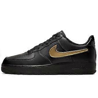 Nike Air Force 1 Black Metallic Gold Removable Swoosh Pack CT2252-001
