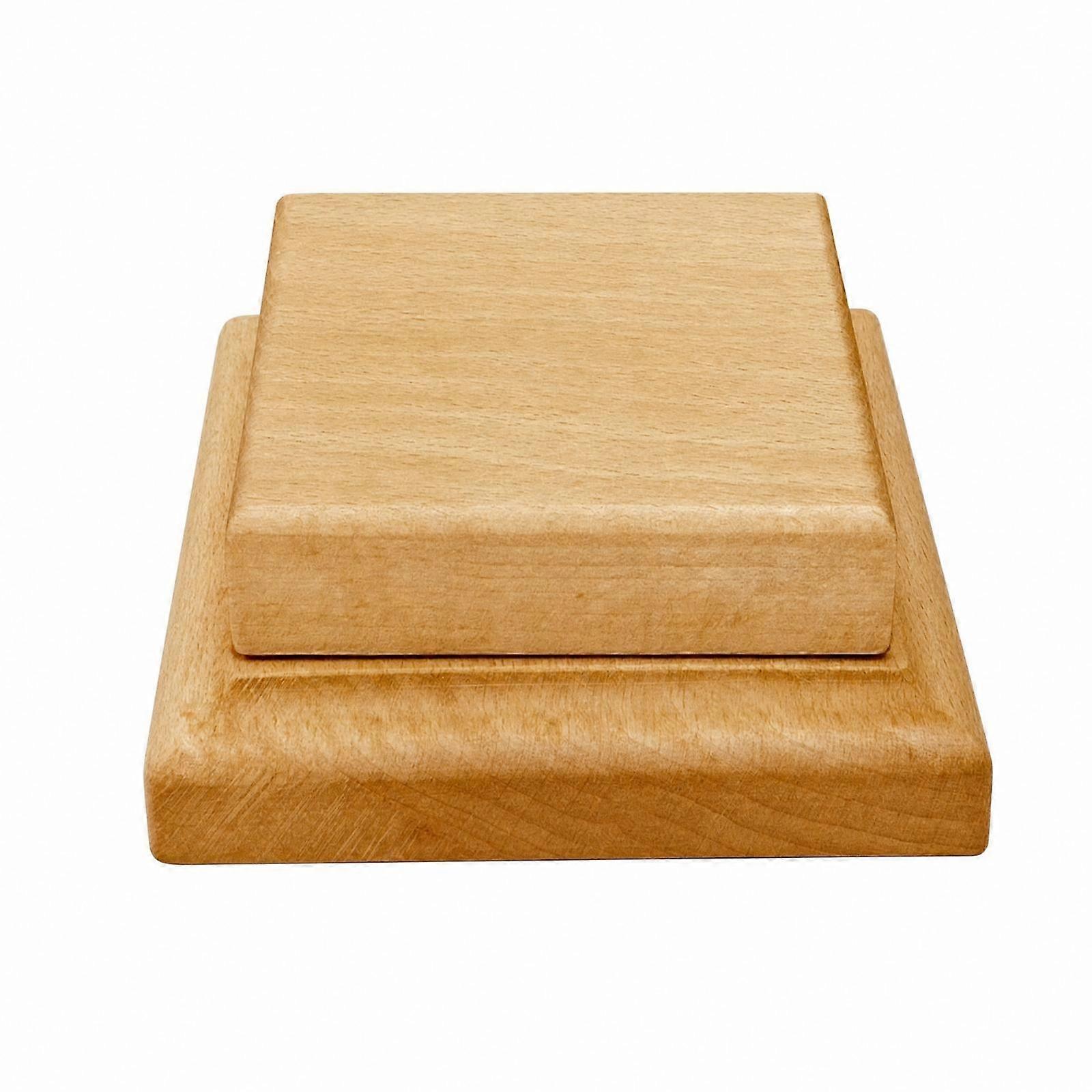 Beech Wood Display Riser Wooden Two-Tier Stepped Display Riser Sturdy for Desks