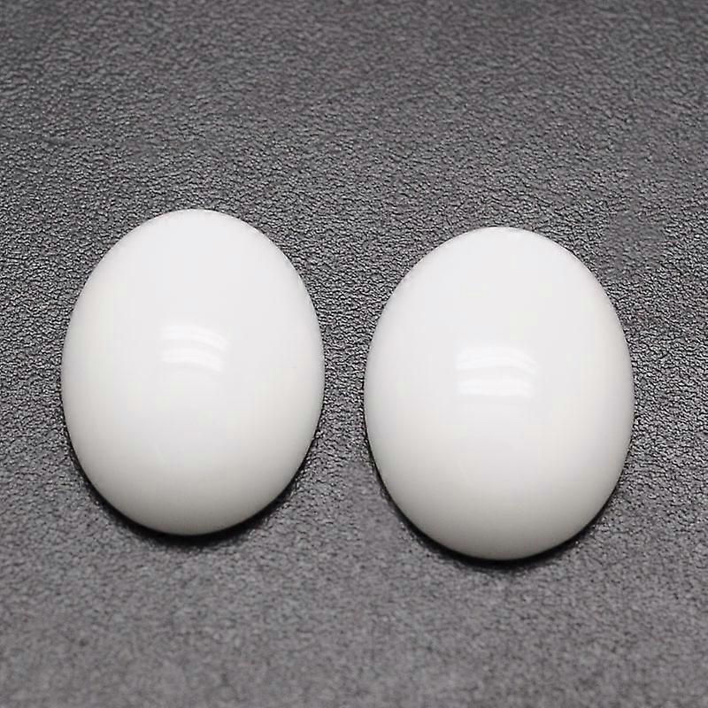 5pcs Oval White Cabochons 18x13x6mm