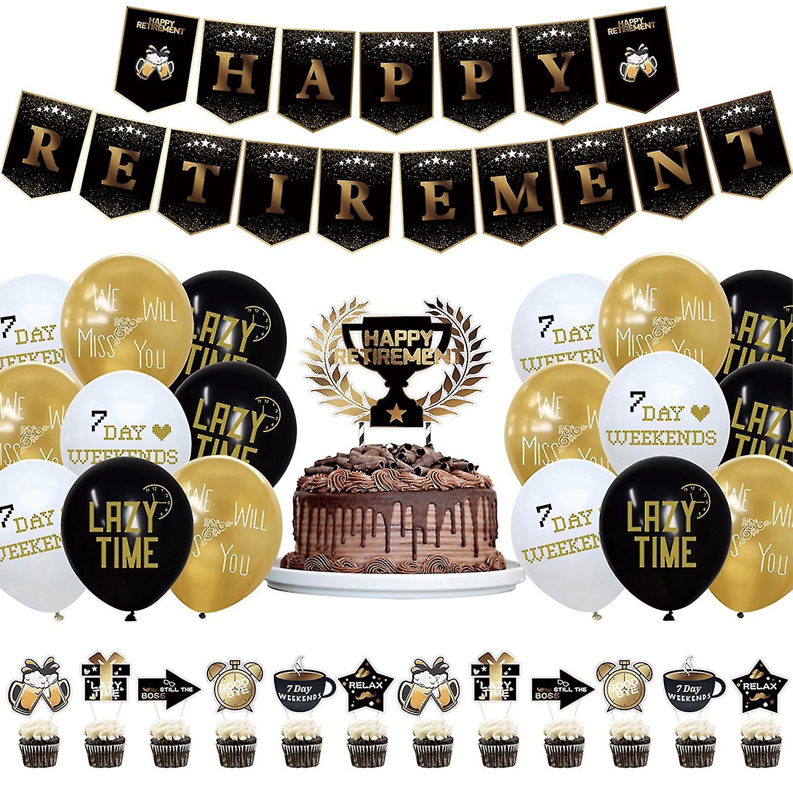 Retirement Party Theme  Pulling Flag Emulsion Balloons Package For Women Men