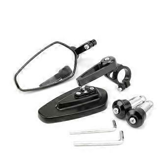 Motorbike Wide Angle Handlebar Side Mirror Compatible with 13-19mm Hole