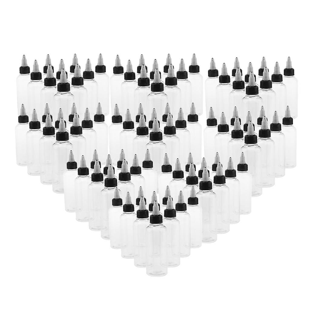 90 Stück 100 ml leere Plastik-Quetschflasche mit Twist Top Cap Tip Applikator