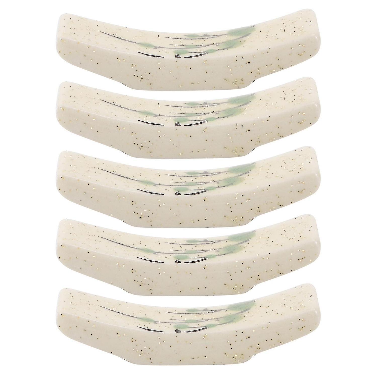 5pcs Creative Chopstick Rests Adornments Elegant Ceramic Chopsticks Racks