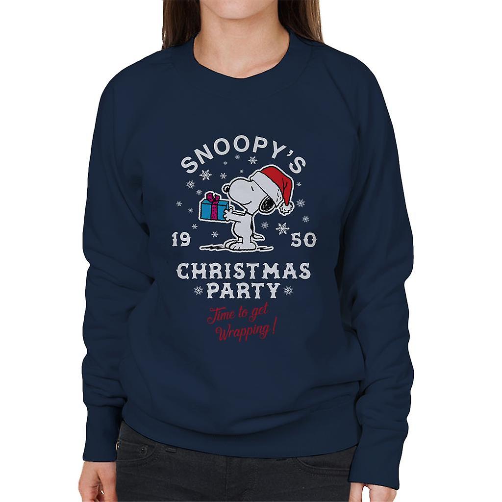 Peanuts Snoopy's Christmas Party Time To Get Wrapping Women's Sweatshirt