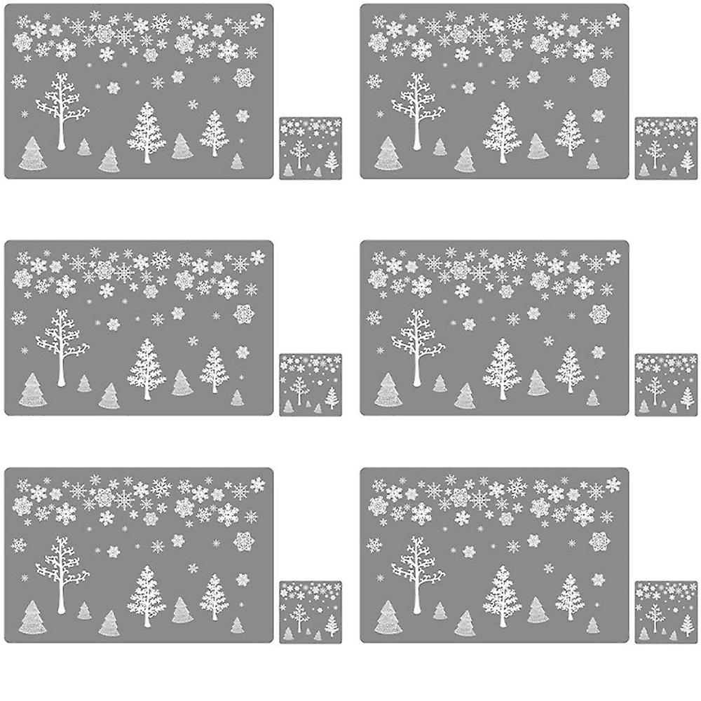 Christmas Placemats Set of 6, with Reindeer Santa Snowman Printed, Non-Slip Place mats Washable Table Mats