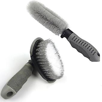 2 Pack Auto Wiel Cleaning Brush Kit, Auto Wiel Reiniging Borstel Wiel Cleaning Tool, Auto Wiel Velg Wassen Borstel, Motorfiets of Fiets Wassen Tool