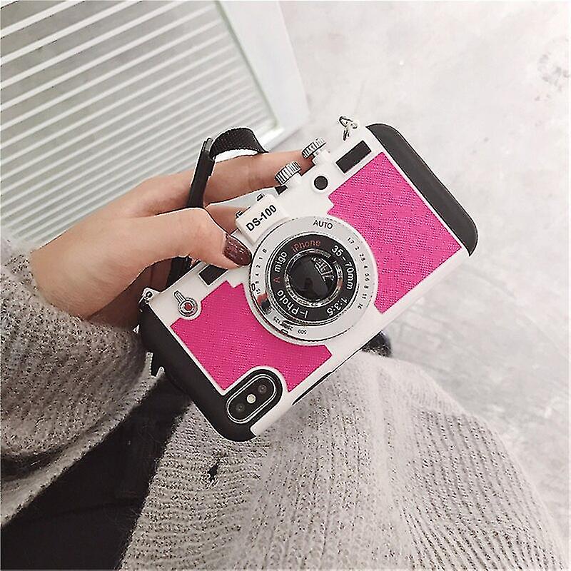 Luxury Lanyard Shockproof Back Cover 3d Retro Camera Emily In Paris Phone Case For Iphone 13 Pro Xs Max