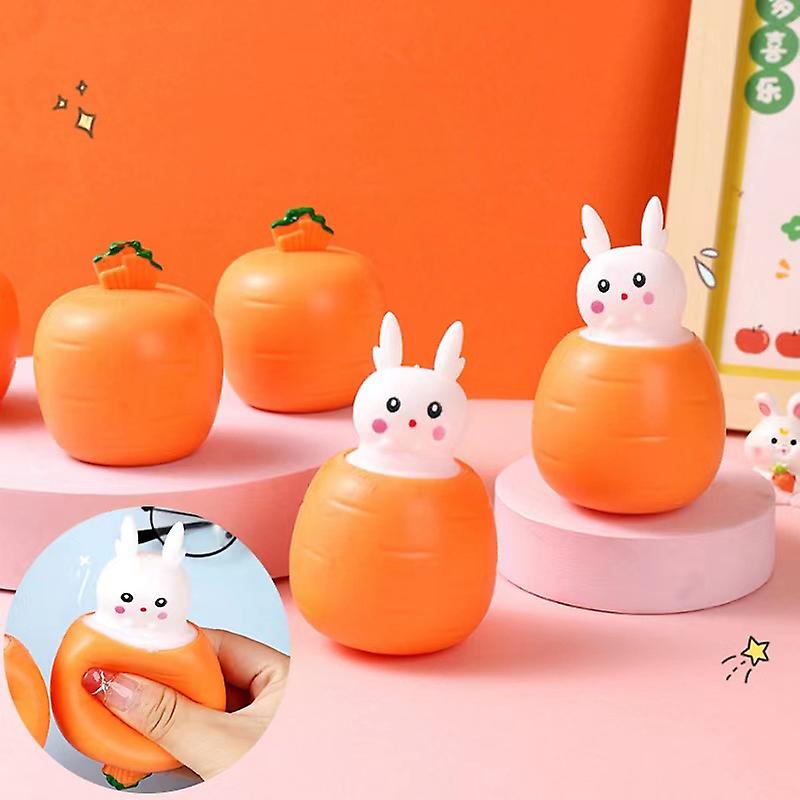Random 1 Pcs Decompression Vent Toy Cute Cartoon Carrot Rabbit Cup Squeeze Antistress Toys