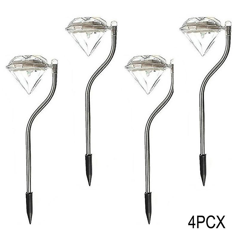 4Pcs Solar Diamond Light  Garden Lights Color Changing Solar Stake Lights for Garden Path Walkway
