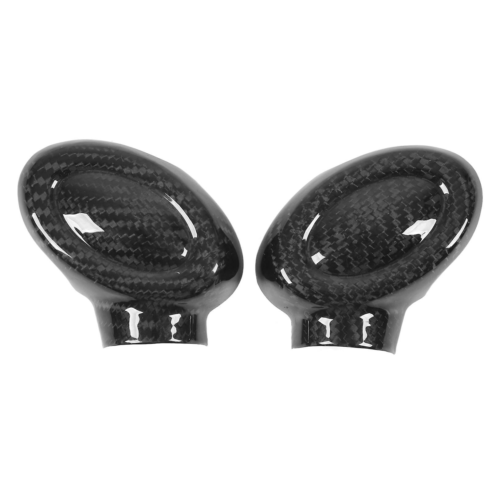 2pcs Carbon Fiber Gear Shift Knob Trim Shifter Lever Knob Cover Replacement for F54 F55 F56 F57 F60