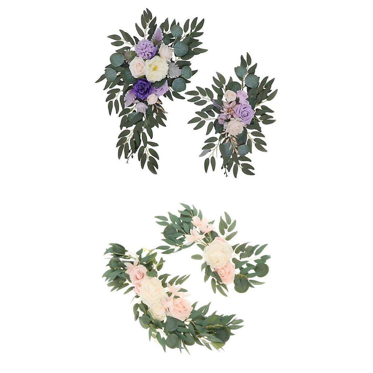 4x Artificial Floral Arch Flowers Swag Garland for Backdrop Wedding Decor