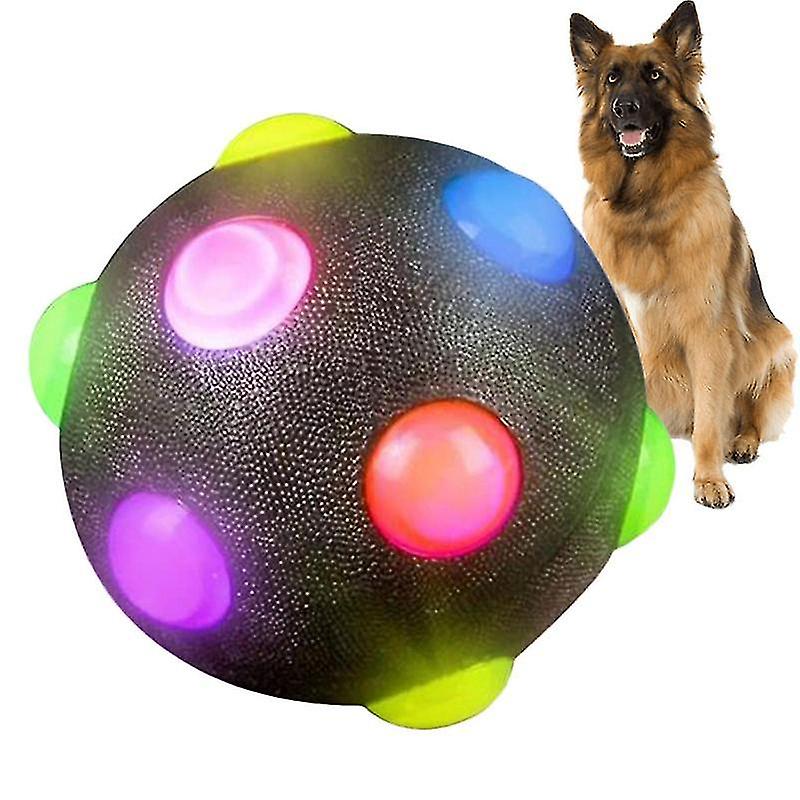 Glowing Ball Dog Light Up Toy, Flashing Elastic Ball Pet Dog Toy, Jumping Activation Ball Light Dog Chew Toys
