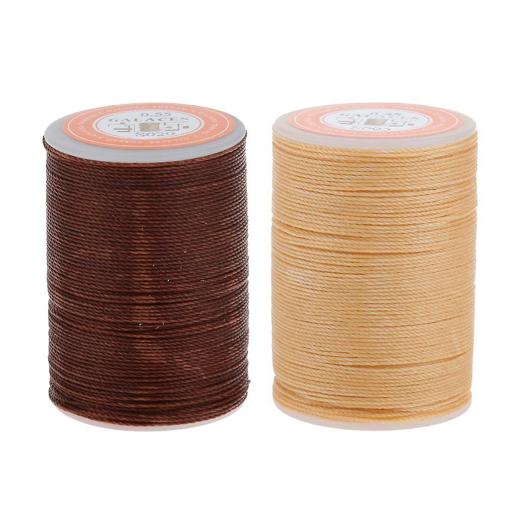 2 Spools Round Waxed String Sewing Thread For Leather Craft Handwork 0.55mm