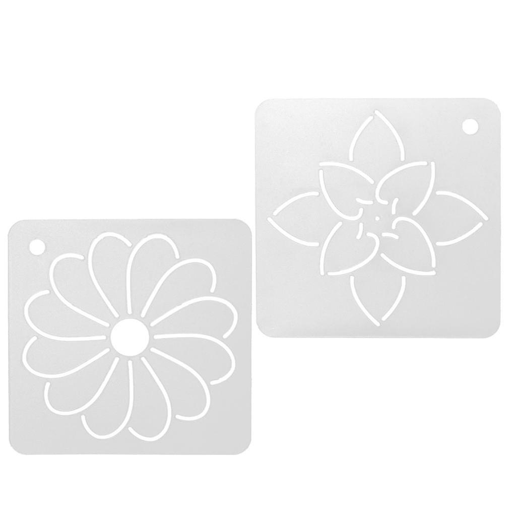 2 Pieces Flower DIY Stencil Plastic Quilting Template for Patchwork Sewing