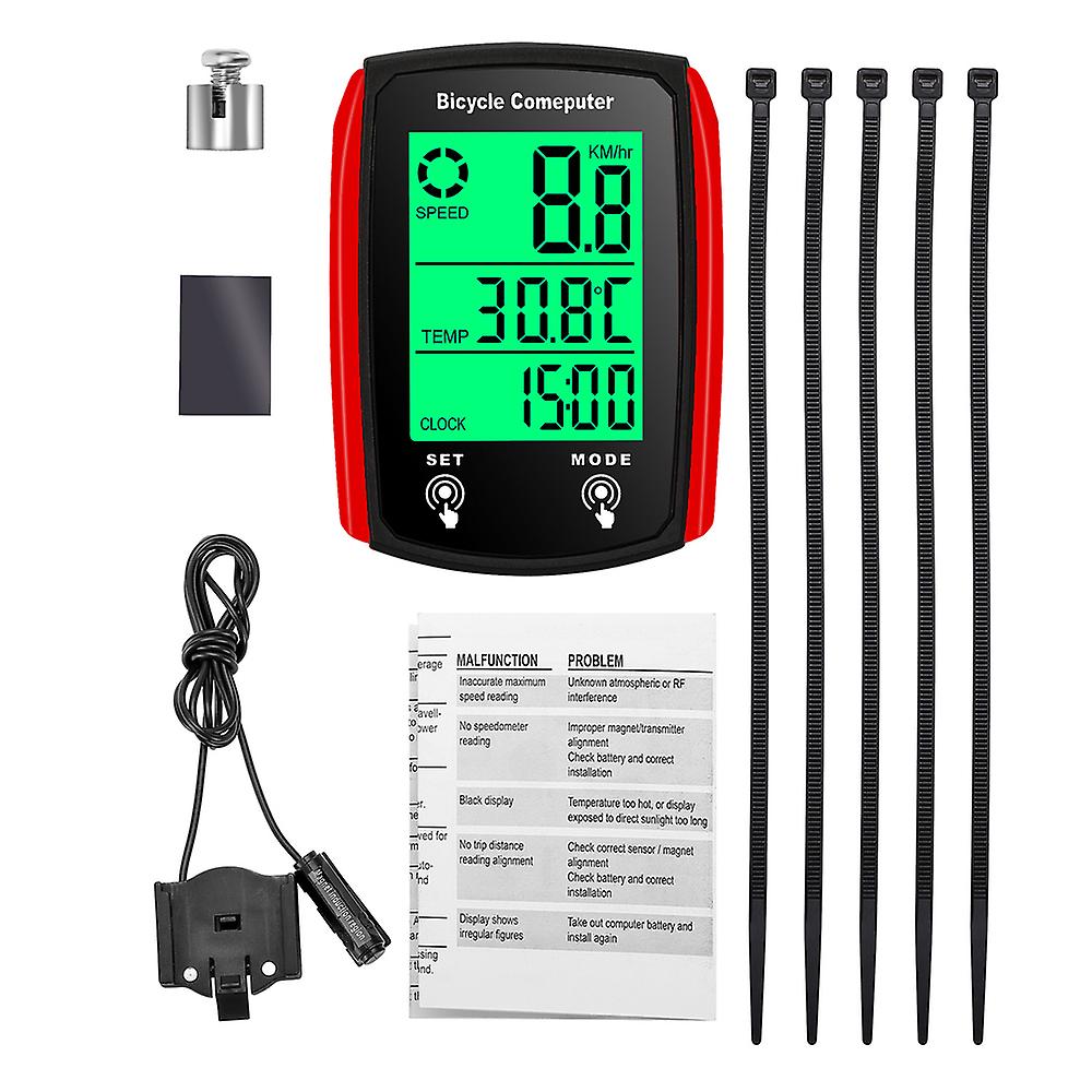 Wired Bike Computer Led Digital Bicycle Speedometer Odometer Touchscreen