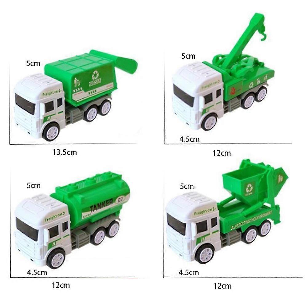 Garbage Truck Toy Simulation Sanitation Garbage Trucks Model with Trash Cans Inertial Dump Garbage Vehicles Car Outdoor or Indoor