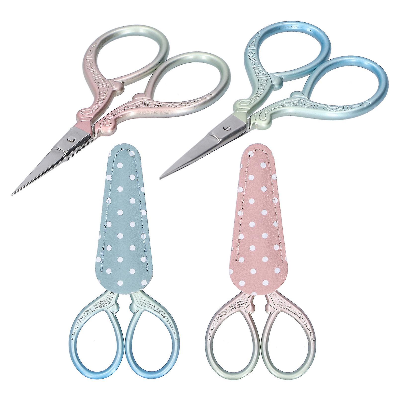 2 قطعة الرجعية مقص CrossStich التطريز خيوط خيوط مقصات مع غطاء أدوات DIY الحرفية