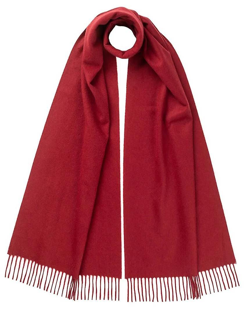 Johnstons of Elgin Plain Wool Scarf - Merlot Red