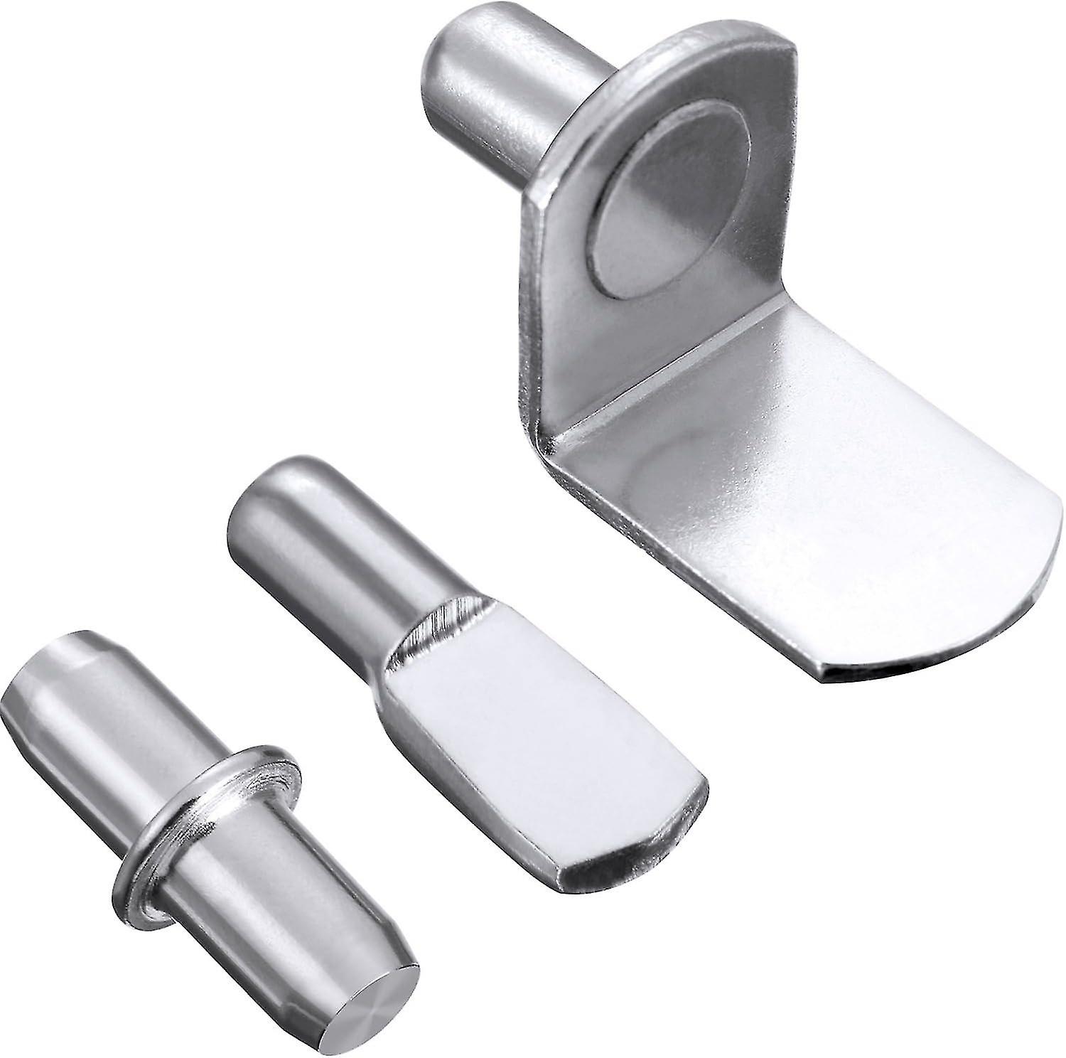 60 Pcs Shelf Bracket Nails Acier inoxydable Étagère Pins L Shape Support, 3 Styles