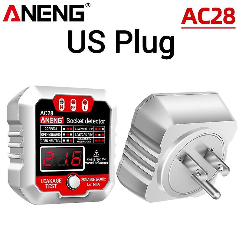 Aneng Ac28 Digital Display Socket Tester Uk Us Eu Plug Polarity Phase Pheck Detector Voltage Test Multi-function Electroscope