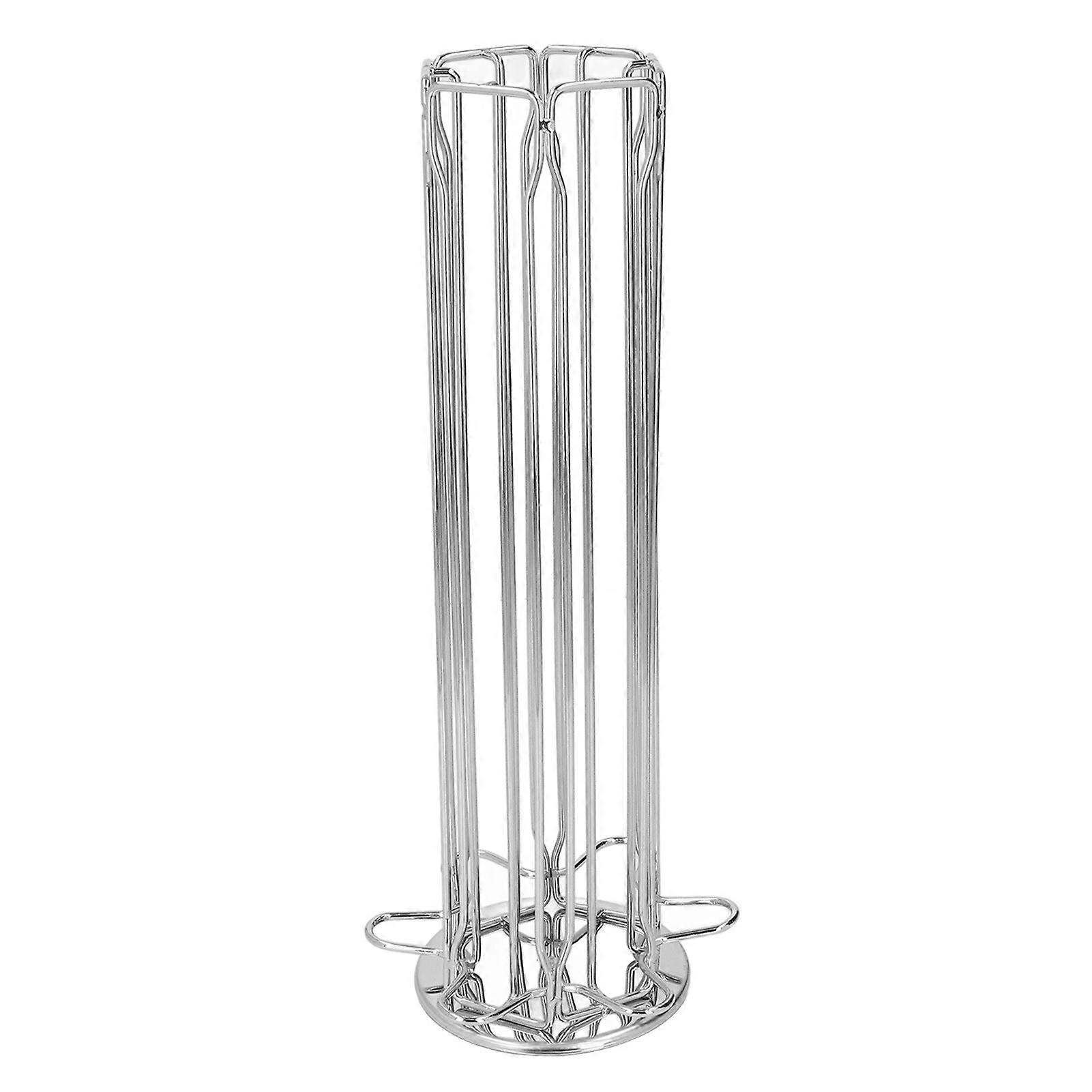 Silver Rotating Capsule Coffee Pod Holder Stand Rack 60 Capacity