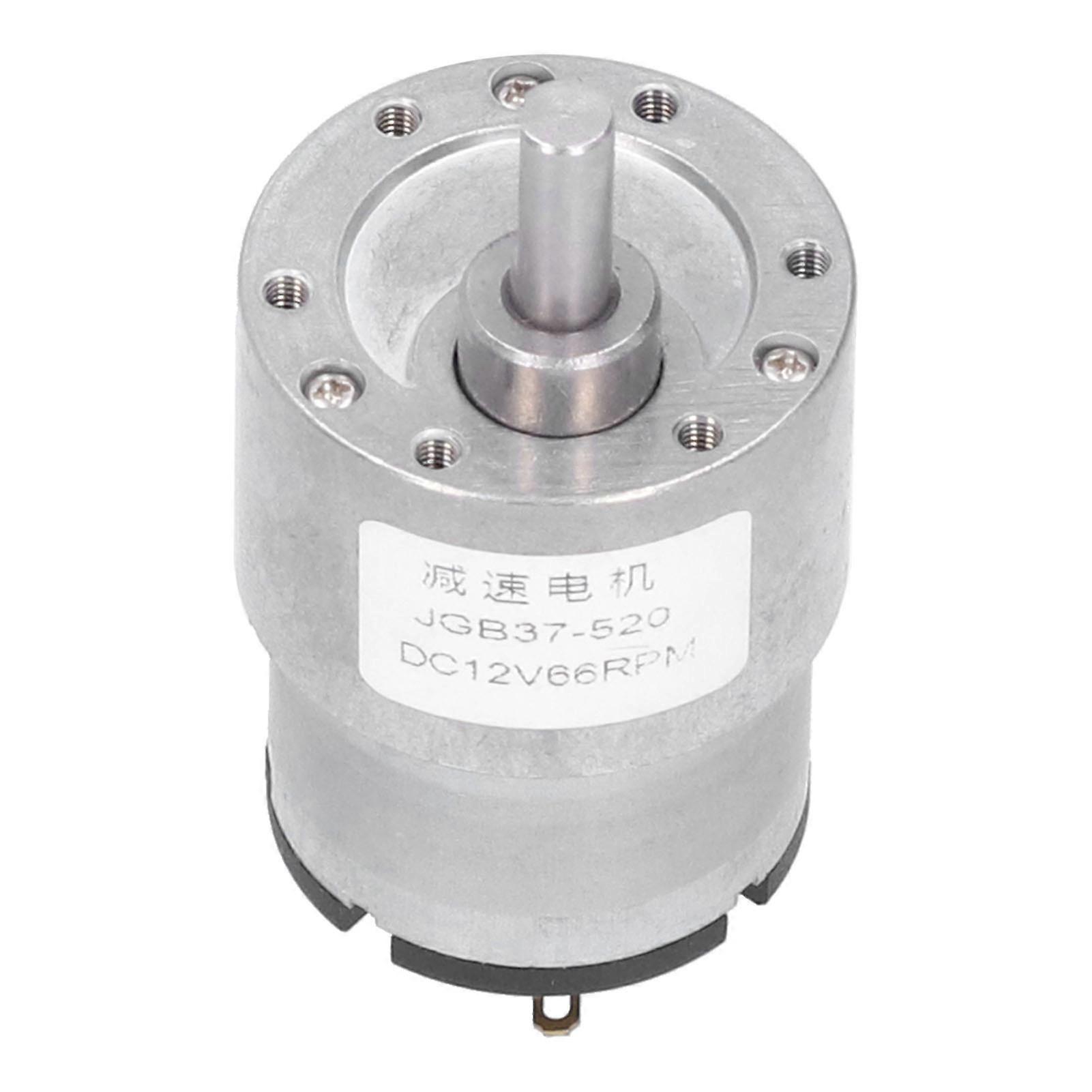 Ouitble Electrical Motor Controls Worm Gear Motor JGB37520, Self-Locking Speed Reduction Copper Gear Motor, DC12V, 66RPM, Electrical Equipment for