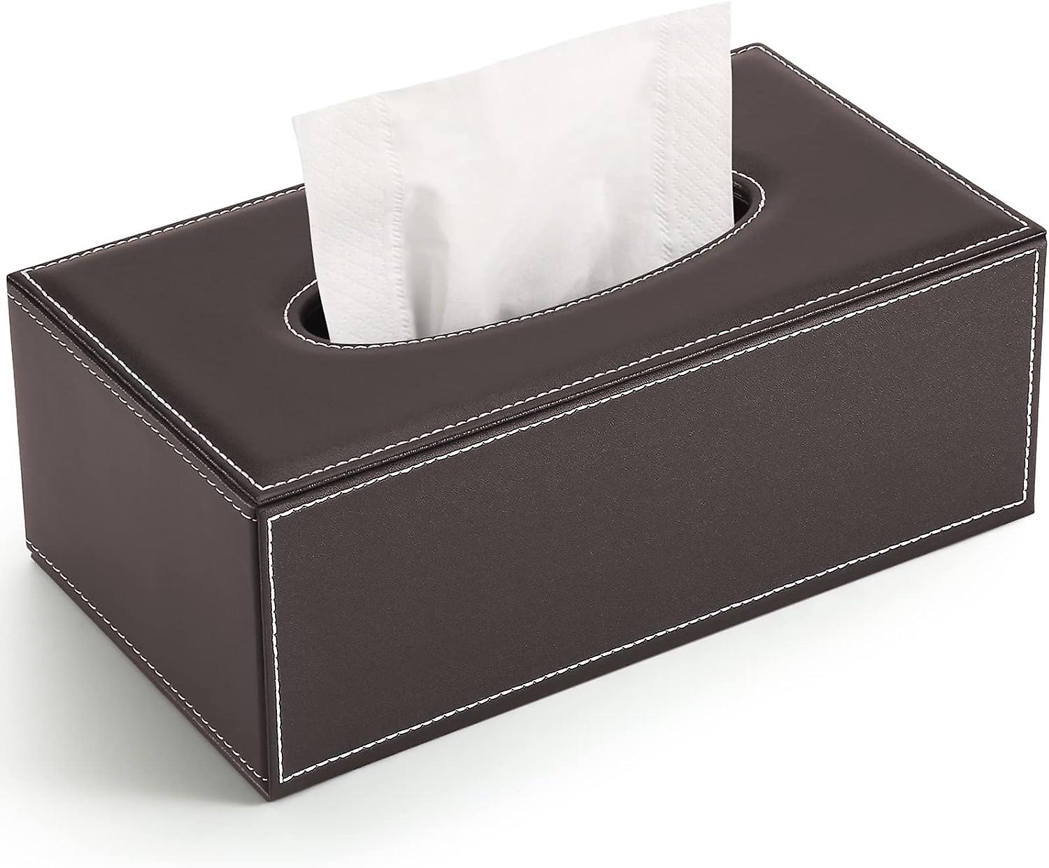 Office Car Leather Tissue Box - Brown