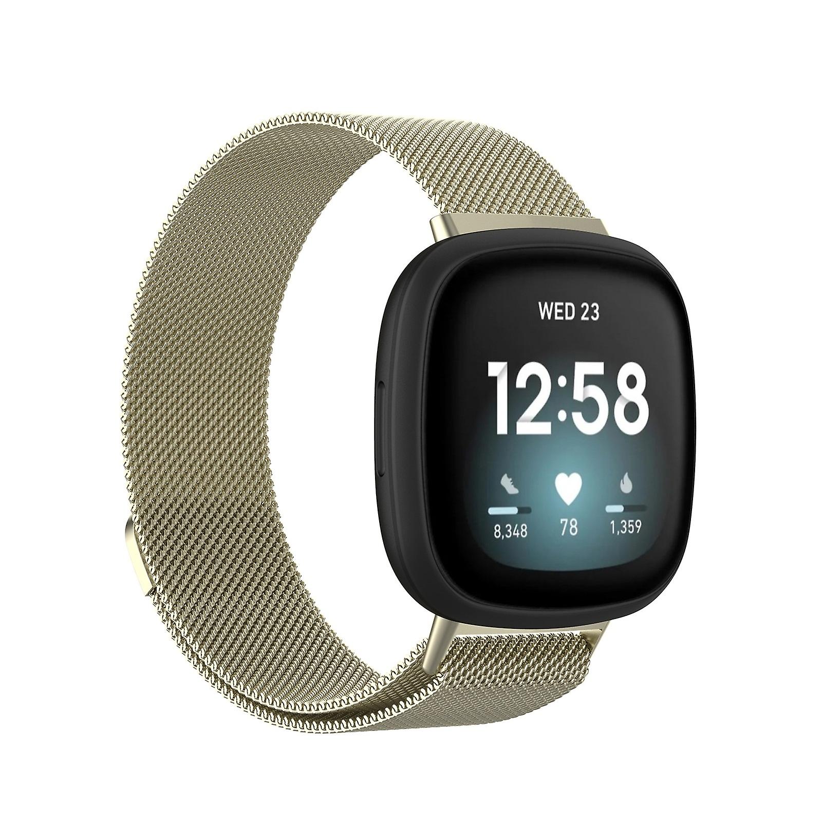 For Fitbit Versa 3 Milanese Watchband, Size:S 202mm