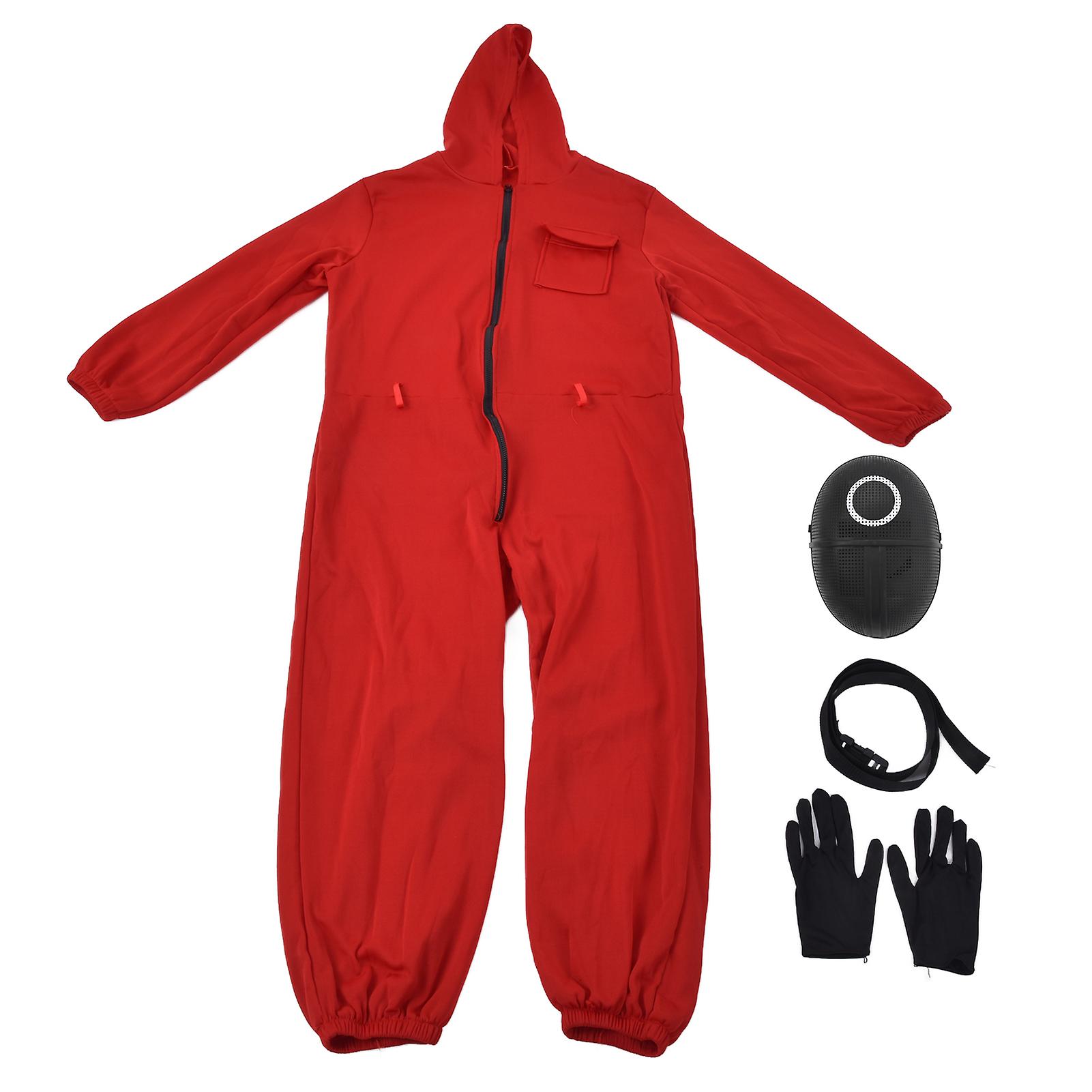 ゲームジャンプスーツフェイスマスクグローブベルトセットユニセックスフェイスカバー小道具ハロウィーンの仮装パーティー