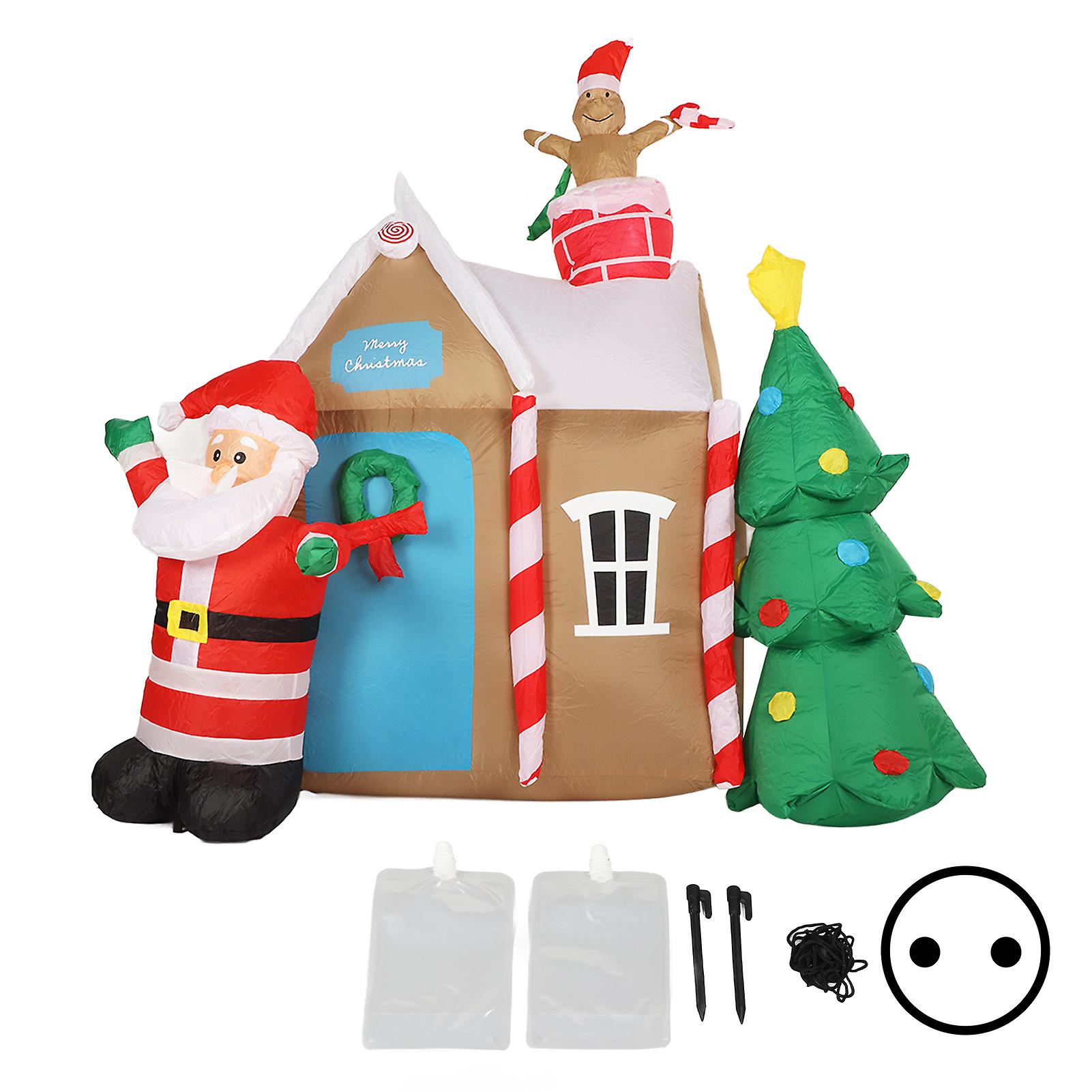 Inflatable Christmas Tree House LED Luminous House Garden Inflatable Model Decoration EU Plug 220-240V