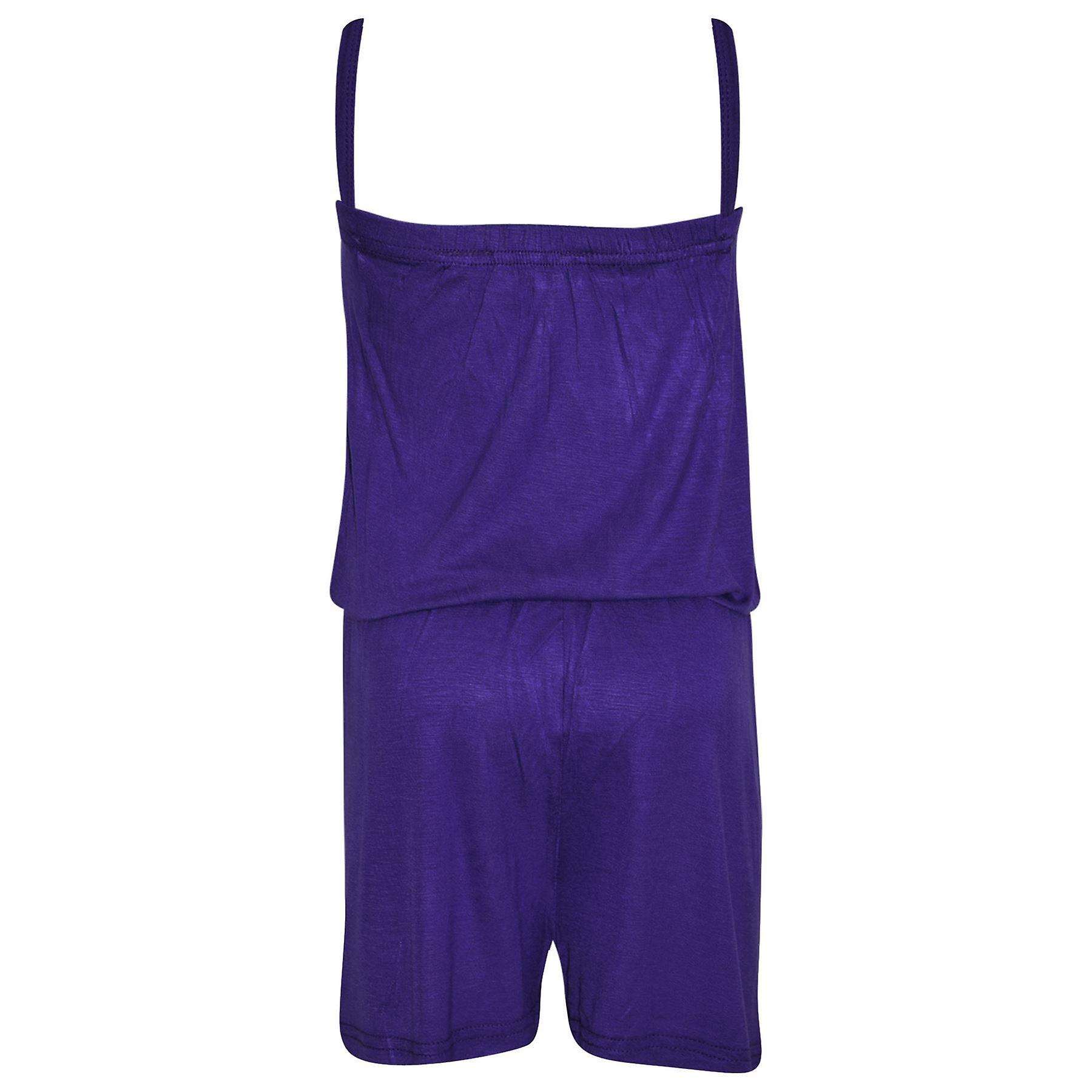 Girls Plain Purple Color Jumpsuit